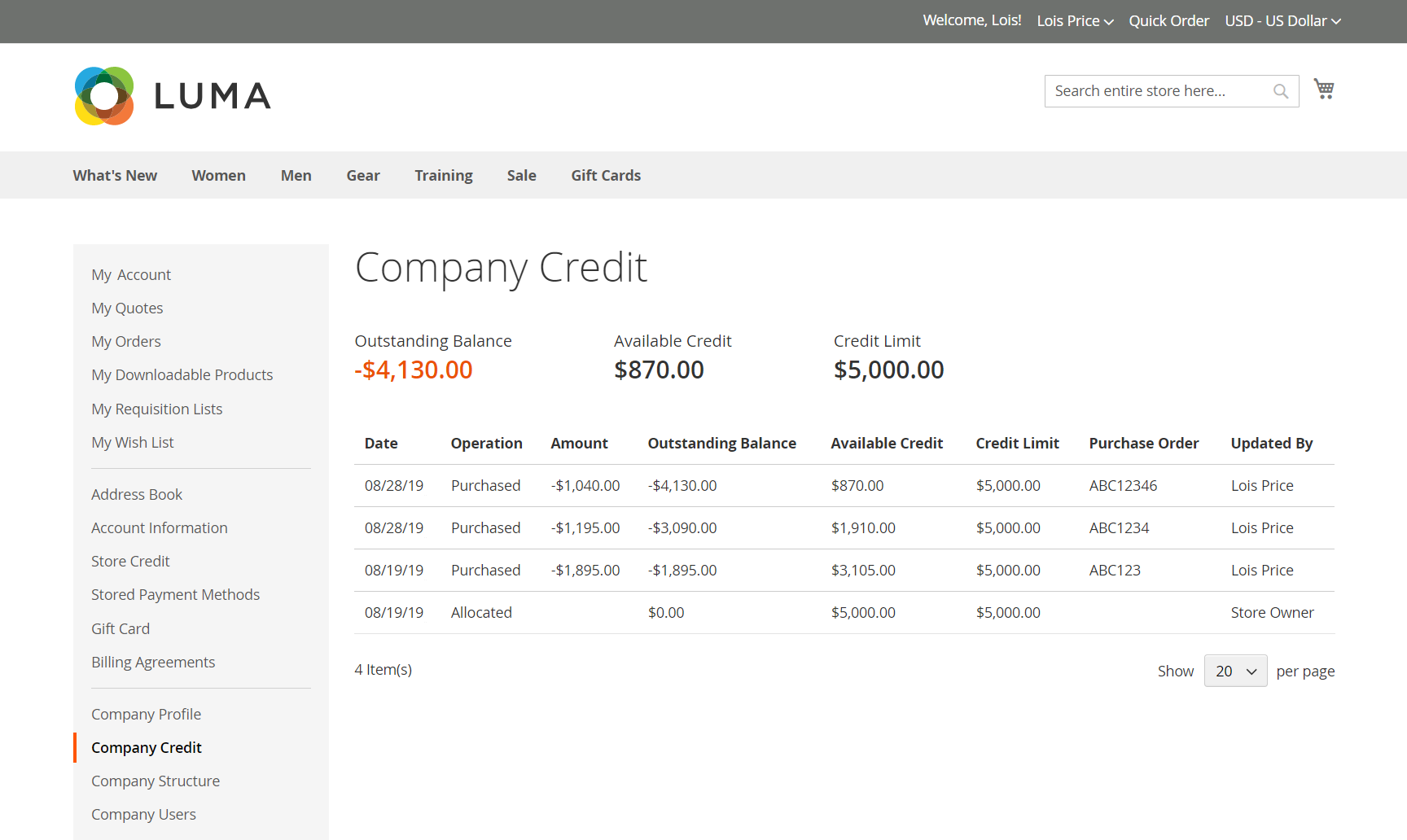 B2B Magento Company Credit