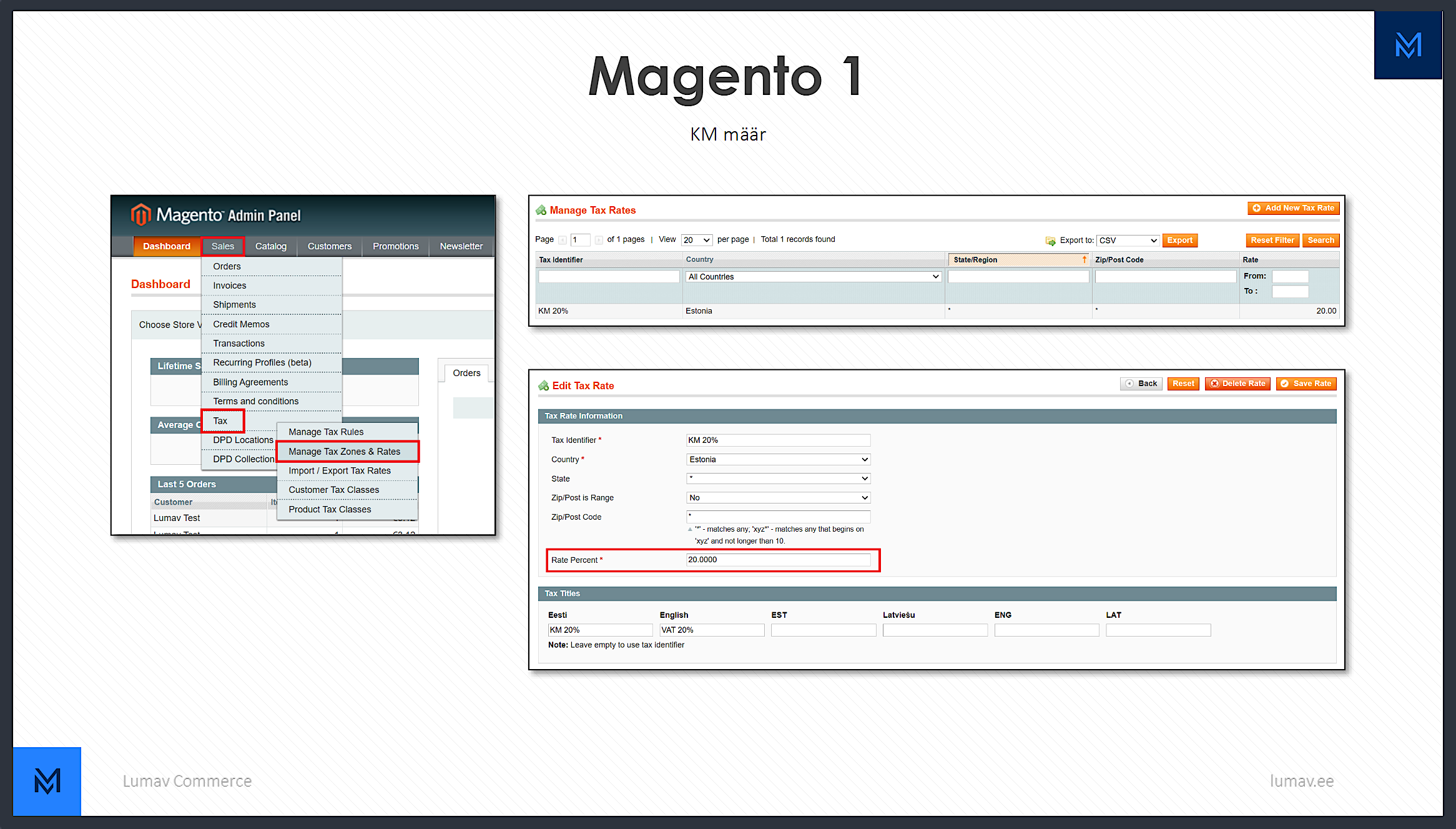 Magento 1 KM määr