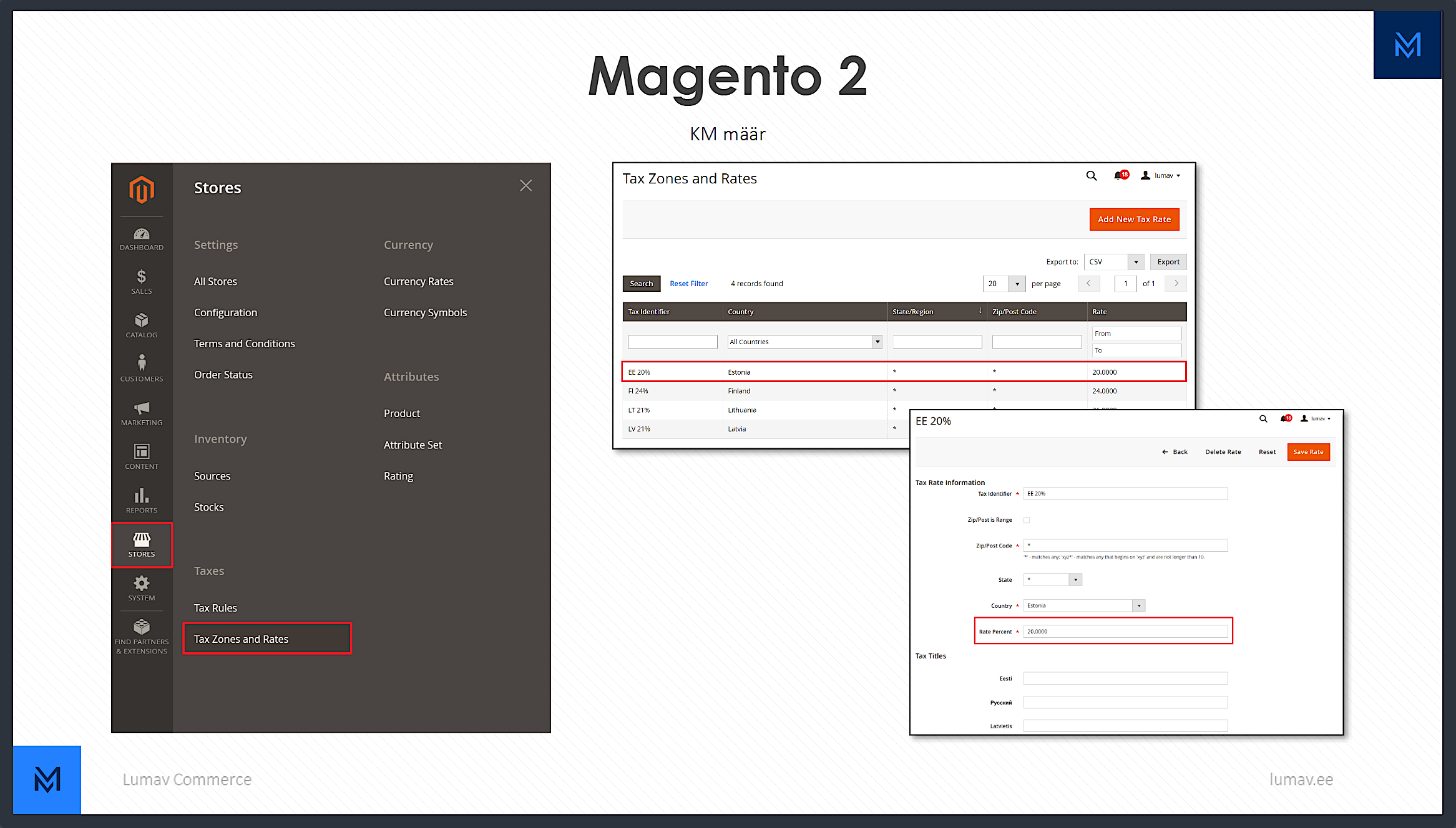 Magento 2 KM määr