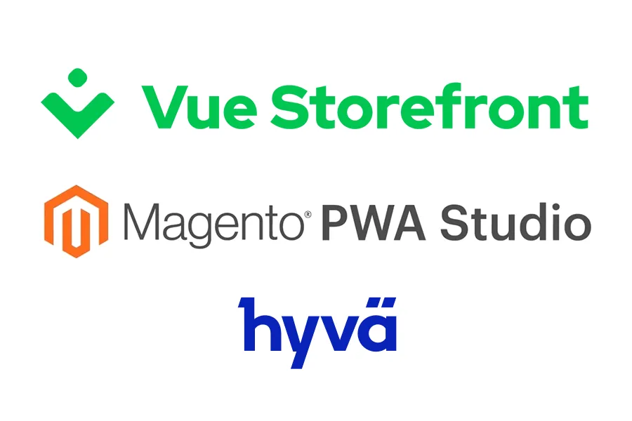 Vue Storefront, Magento PWA Studio ja Hyva teema võrdlus e-äri jaoks